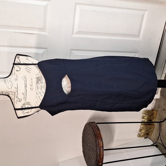 Mare Mare Cut-Out Shift Mini Dress Women Medium Petite New Navy - Picture 5 of 8